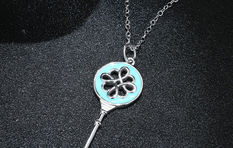Elegant Blue Key Shape Decorated Necklace,Pendants