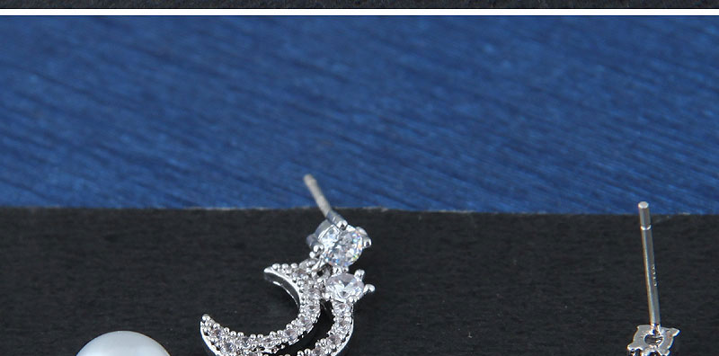 Fashion Silver Color Star&moon Shape Decorated Earrings,Drop Earrings