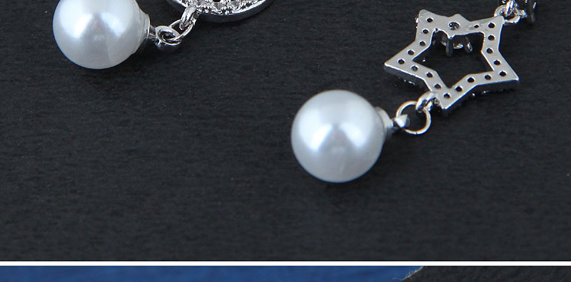 Fashion Silver Color Star&moon Shape Decorated Earrings,Drop Earrings