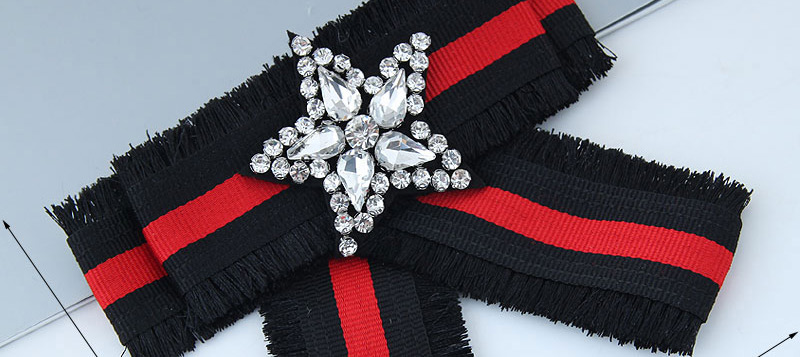 Fashion Red+black Star Shape Decorated Bowknot Brooch,Korean Brooches