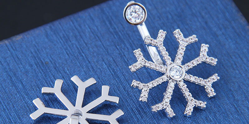 Sweet Silver Color Snowflake Shape Design Simple Earrings,Stud Earrings