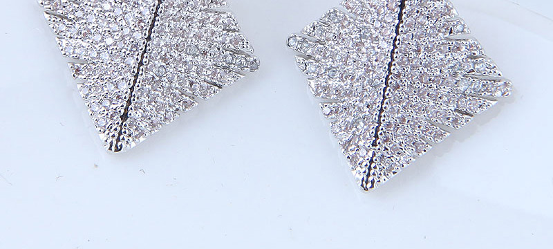 Sweet Silver Color Square Shape Design Pure Color Earrings,Stud Earrings