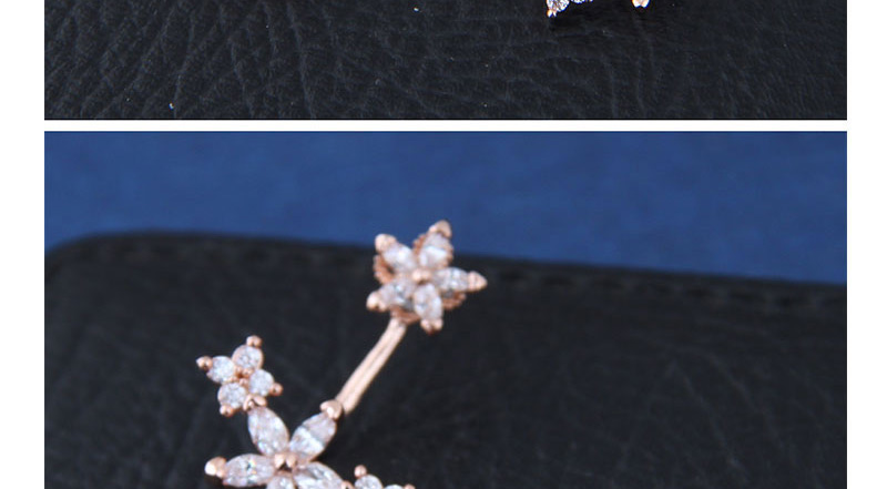 Sweet Rose Gold Flowers Decorated Simple Earrings,Stud Earrings