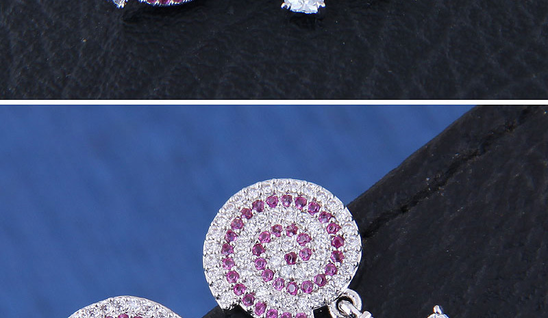 Sweet Pink+white Lollipop Shape Design Earrings,Drop Earrings
