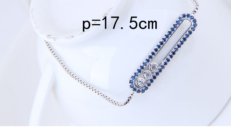 Sweet Sapphire Blue Square Shape Decorated Color Matching Bracelet,Fashion Bracelets