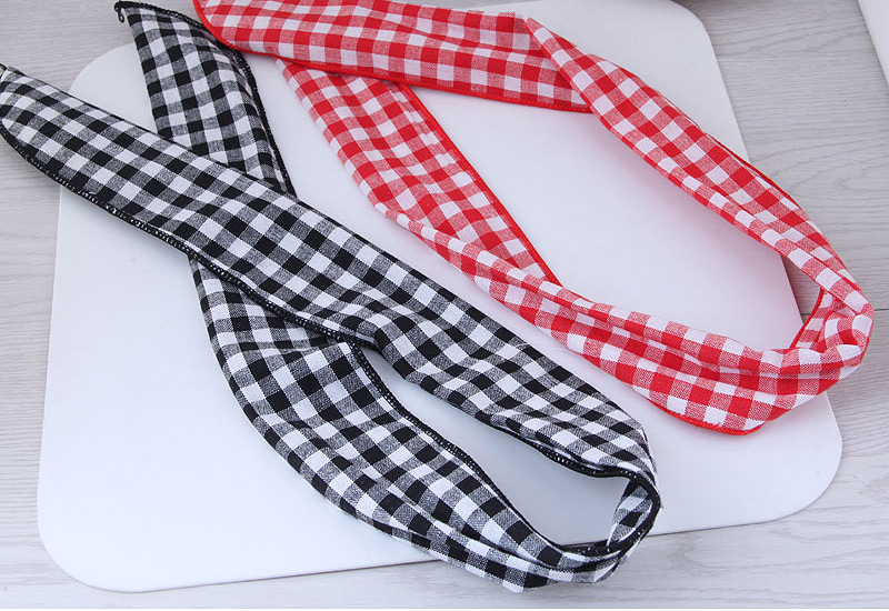 Fashion Red Square Shape Pattern Decorated Hair Band,Hair Ribbons