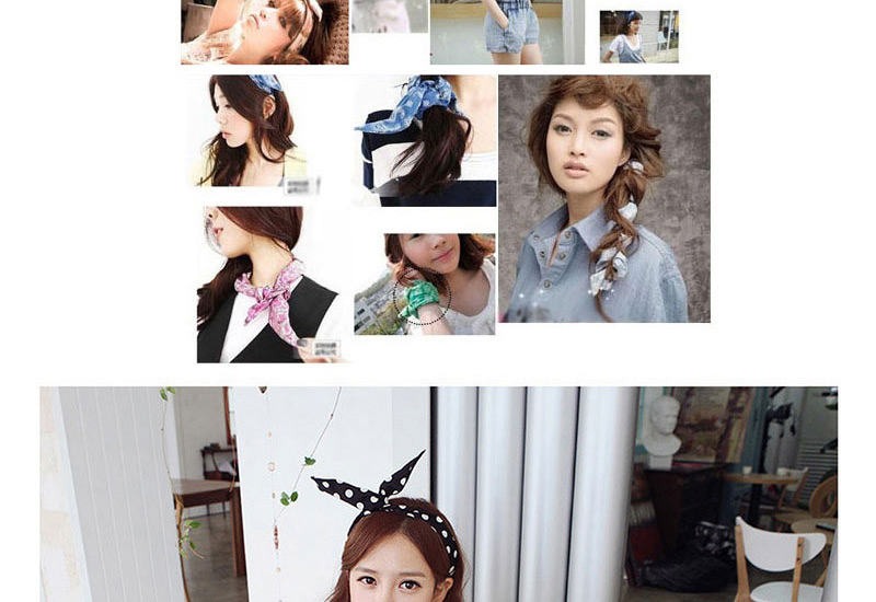Fashion Light Blue Square Shape Pattern Decorated Hair Band,Hair Ribbons