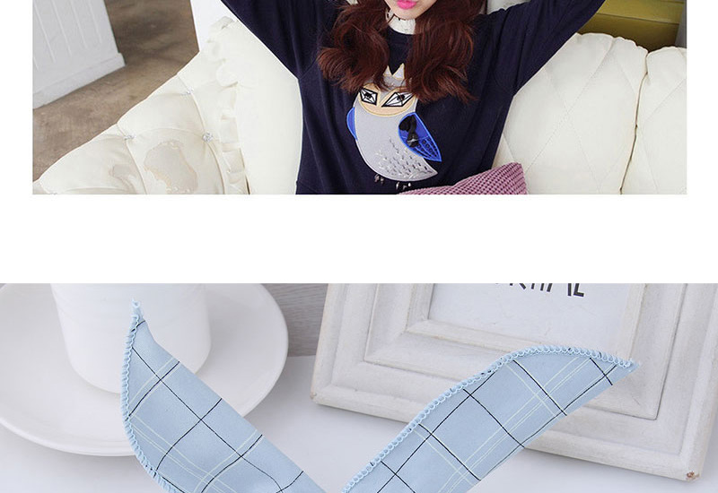 Fashion Light Blue Square Shape Pattern Decorated Hair Band,Hair Ribbons