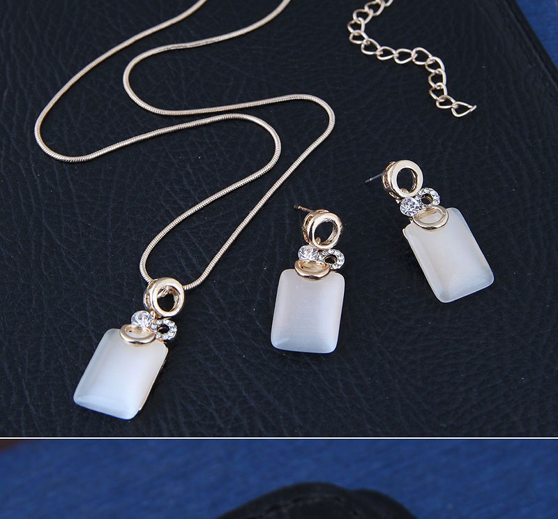 Fashion Silver Color Square Shape Decorated Jewelry Sets,Jewelry Sets