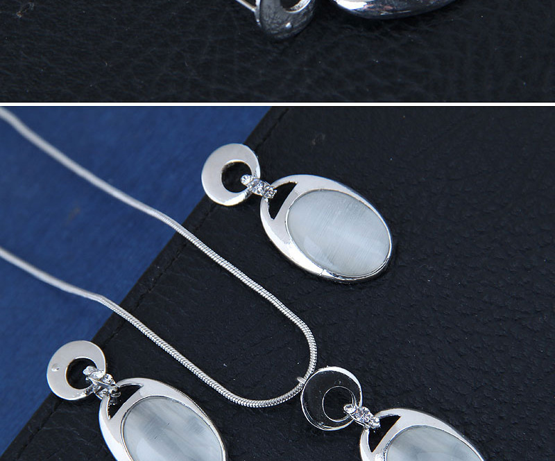 Fashion Silver Color Oval Shape Decorated Jewelry Sets,Jewelry Sets