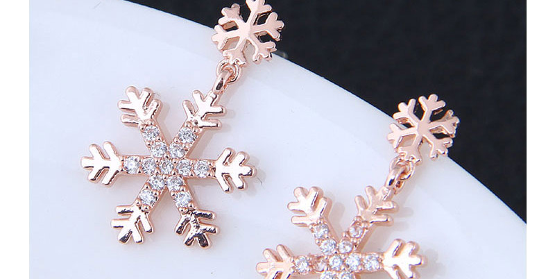 Fashion Silver Color Snowflake Shape Decorated Earrings,Stud Earrings