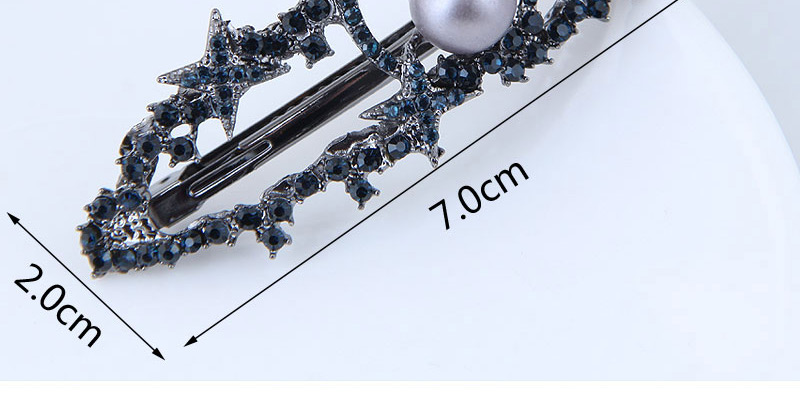 Fashion Navy Hollow Out Decorated Hair Pin,Hairpins