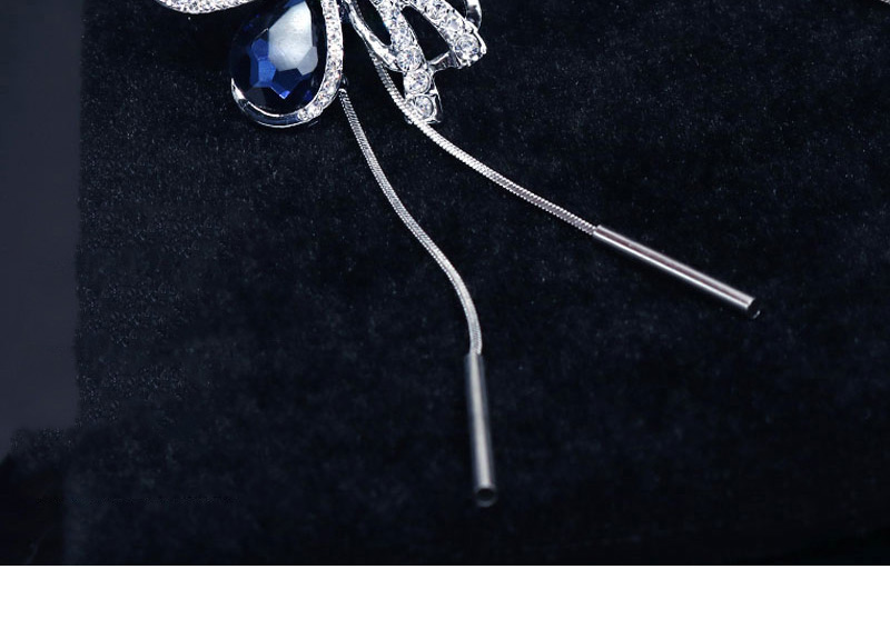 Elegant Sapphire Blue Flower Shape Decorated Necklace,Multi Strand Necklaces