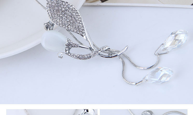 Elegant White Pure Color Decorated Necklace,Multi Strand Necklaces
