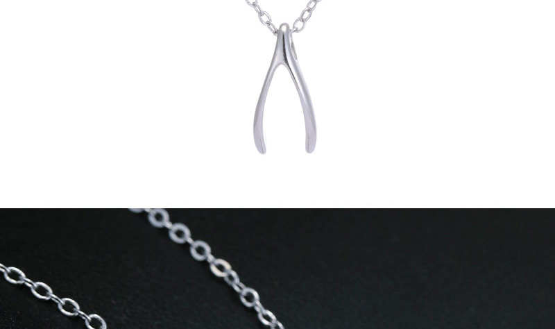 Fashion Silver Color Y Shape Decorated Necklace,Pendants
