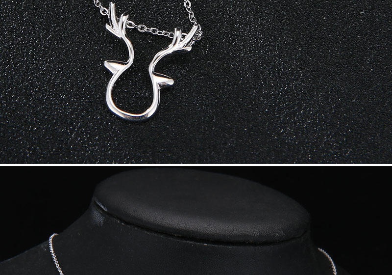 Fashion Silver Color Deer Shape Decorated Necklace,Pendants