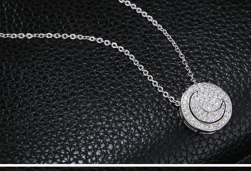 Fashion Silver Color Moon Shape Decorated Necklace,Pendants