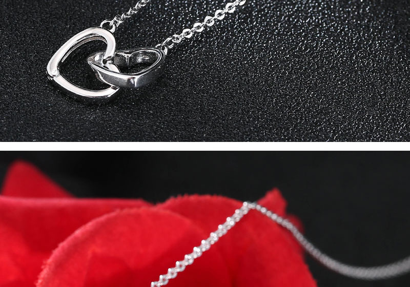 Fashion Rose Gold Heart Shape Decorated Necklace,Pendants