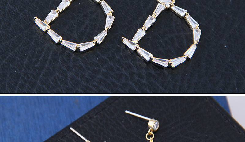 Elegant Silver Color Letter D Shape Decorated Earrings,Drop Earrings