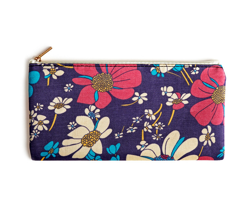 Fashion Sapphire Blue Flower Pattern Decorated Cosmetic Bag,Home storage