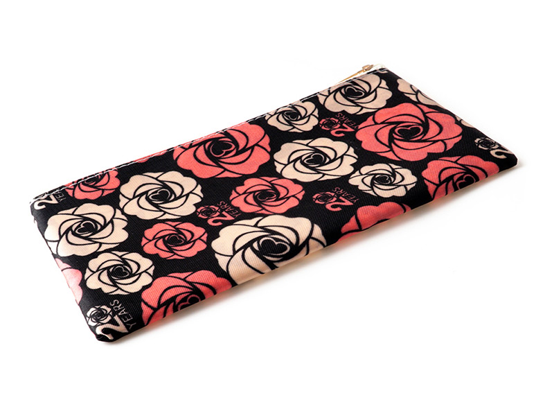 Fashion Black Flower Pattern Decorated Cosmetic Bag,Home storage