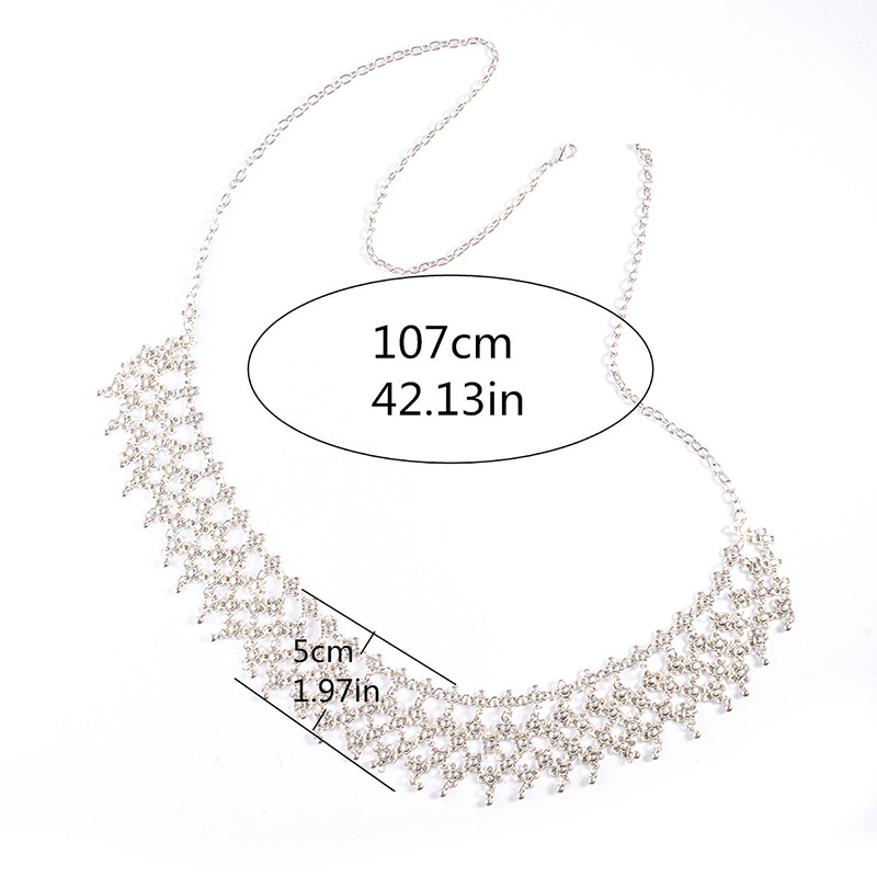 Fashion Silver Color Flower Shape Decorated Body Chain,Body Piercing Jewelry