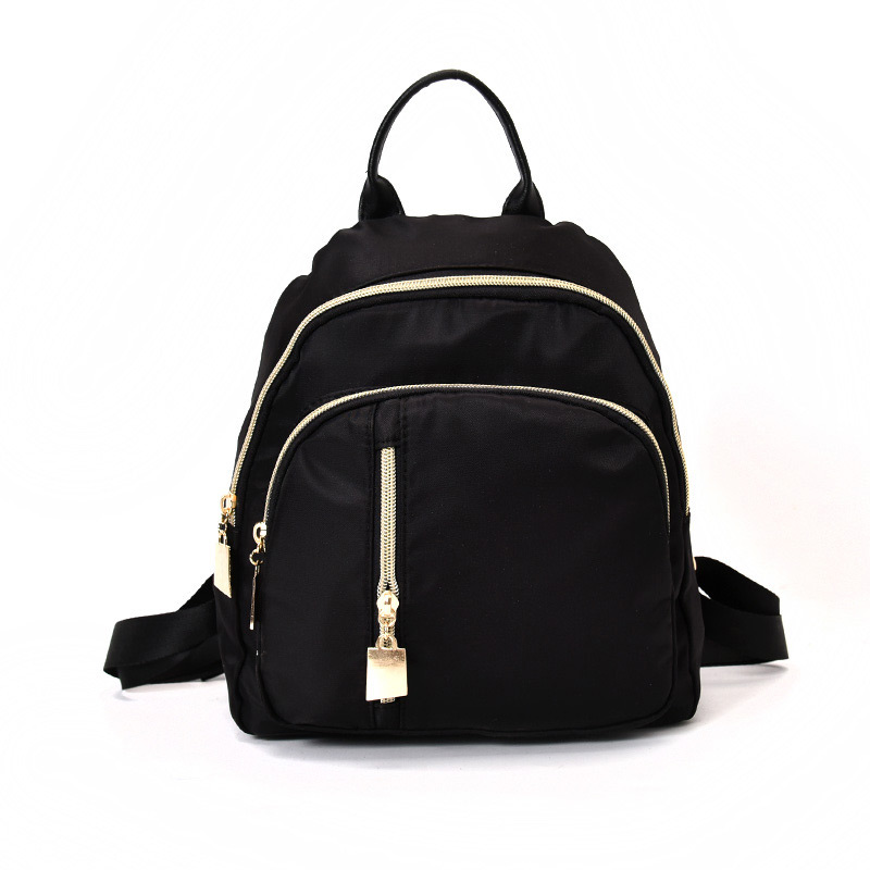 Fashion Black Zipper Decorated Backpack,Backpack