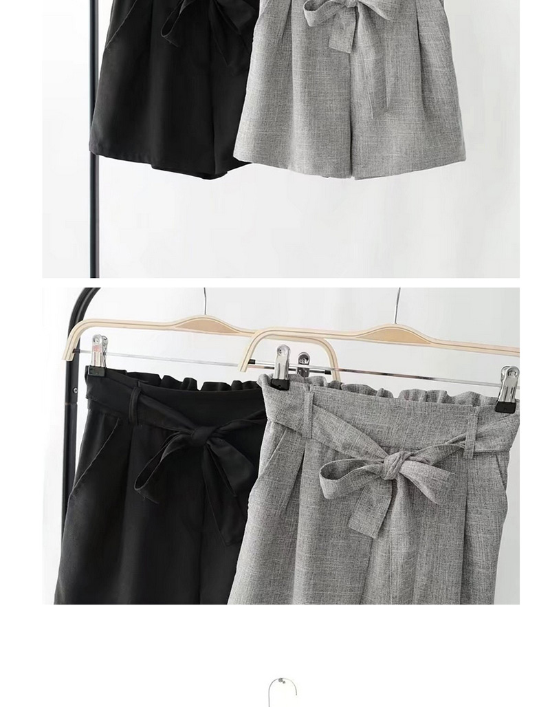 Fashion Black Pure Color Decorated Shorts,Shorts