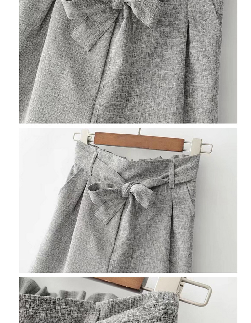 Fashion Gray Pure Color Decorated Shorts,Shorts