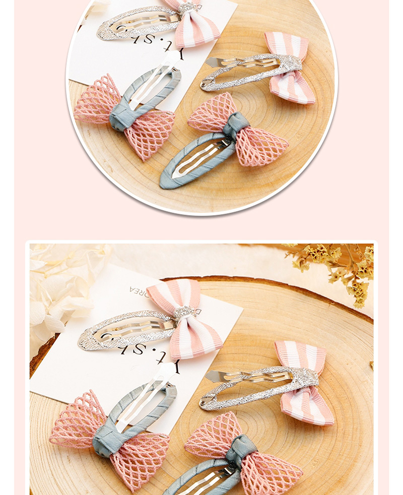 Fashion Pink+silver Color Bowknot Shape Decorated Hair Clip (2 Pcs),Kids Accessories