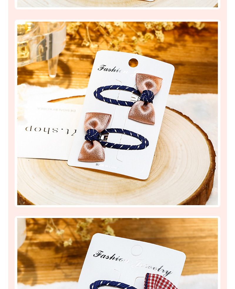 Fashion Rose Gold+sapphire Blue Bowknot Shape Decorated Hair Clip (2 Pcs),Kids Accessories