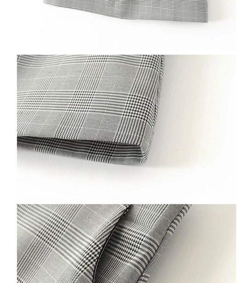 Fashion Gray Grid Pattern Decorated A Shape Skirt,Skirts