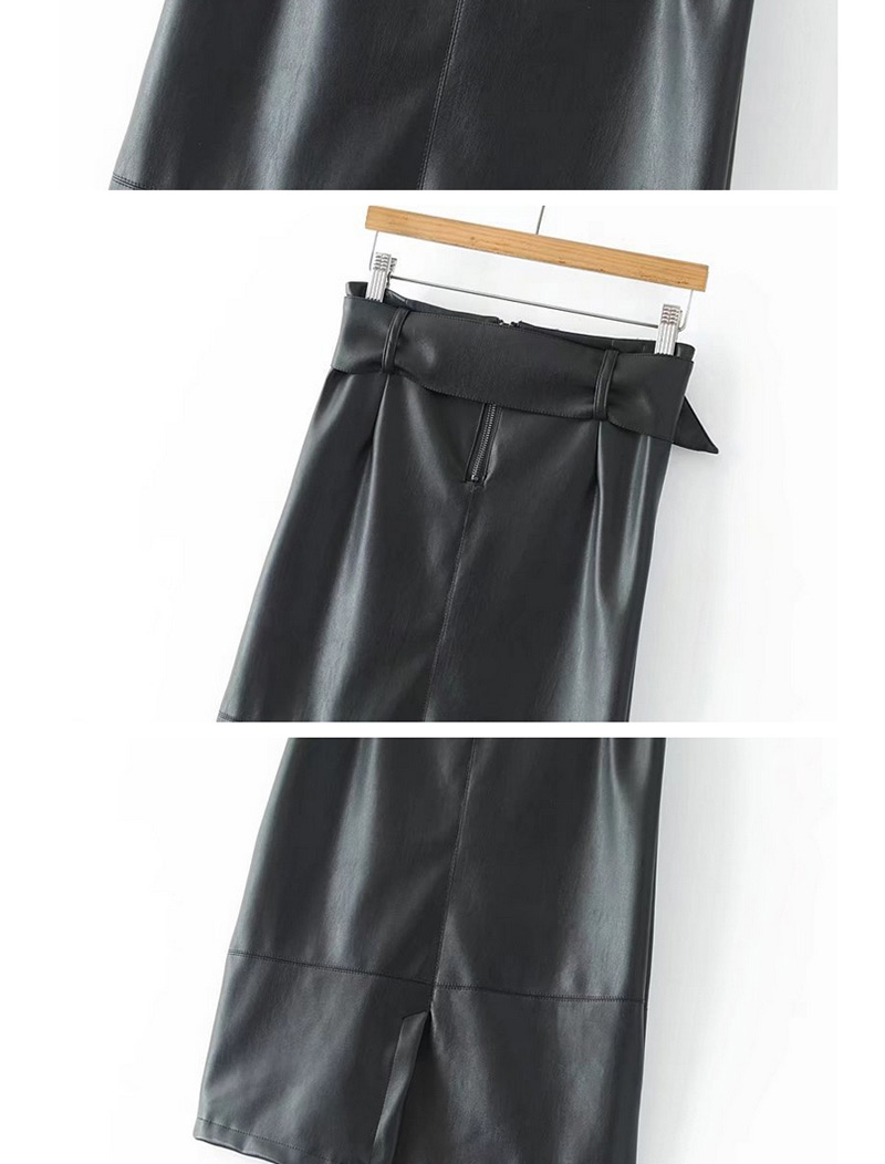 Retro Black Pure Color Decorated Dress,Skirts