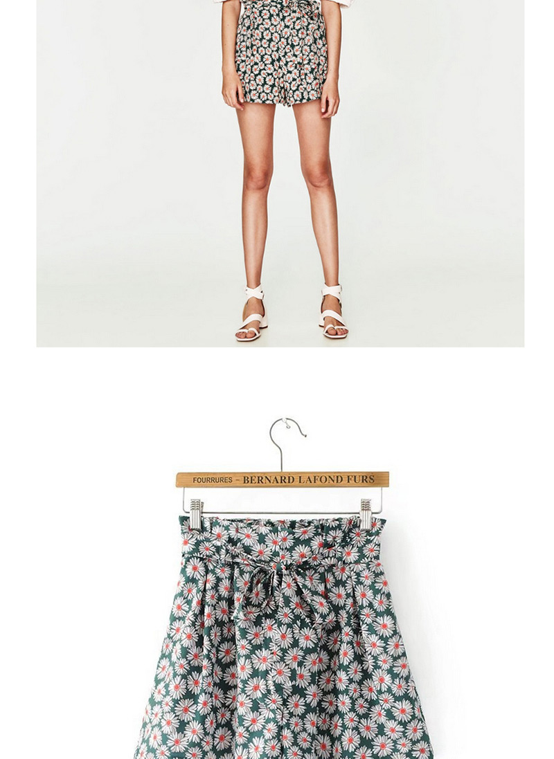 Elegant Multi-color Daisy Shape Decorated Skirt,Shorts
