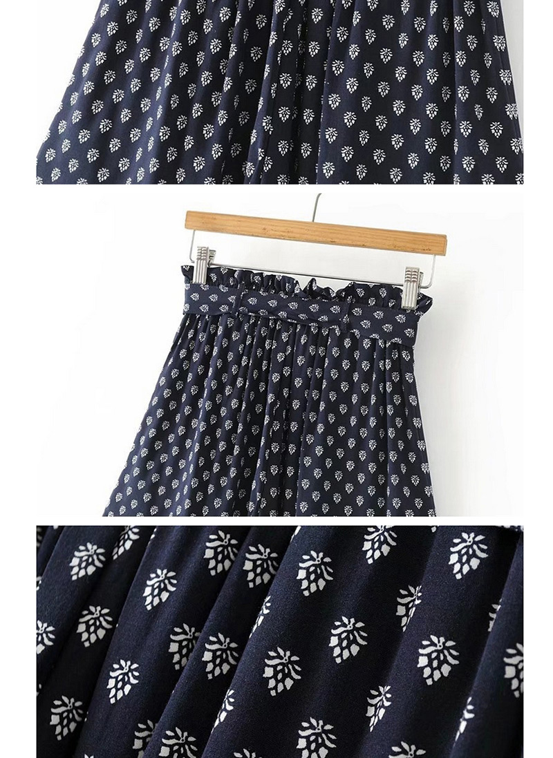 Elegant Navy Flower Shape Decorated Skirt,Shorts