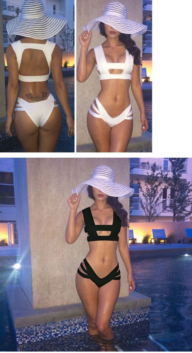 Sexy White Pure Color Decorated Bikini,Bikini Sets