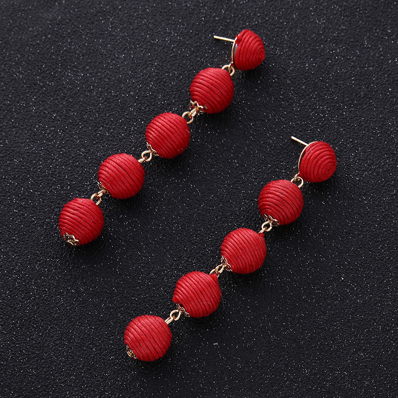 Fashion Red Ball Shape Decorated Earrings,Drop Earrings