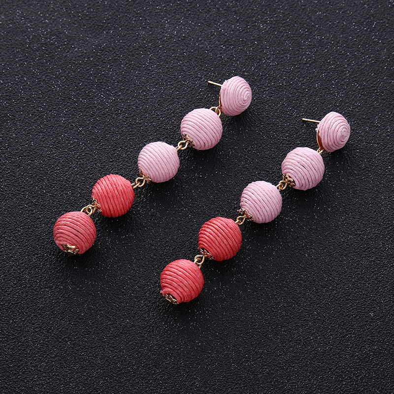 Fashion Pink Ball Shape Decorated Earrings,Drop Earrings