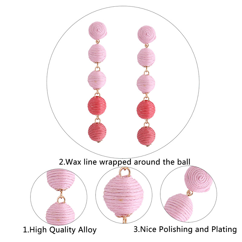 Fashion Pink Ball Shape Decorated Earrings,Drop Earrings