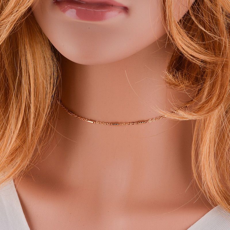 Trendy Gold Color Pure Color Decorated Simple Choker,Chains