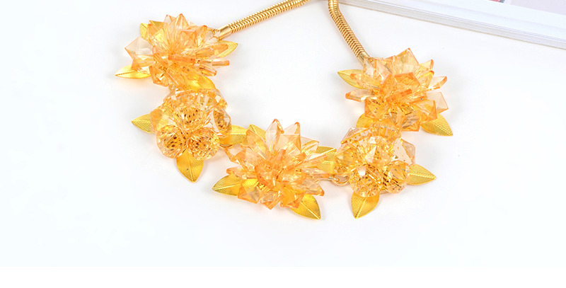 Fashion Yellow Flower Shape Decorated Necklace,Bib Necklaces