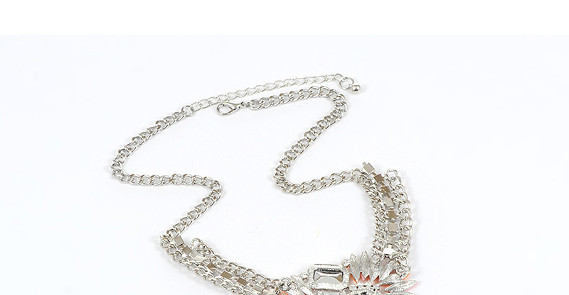 Fashion Multi-color Oval Shape Diamond Decorated Color Matching Necklace,Bib Necklaces