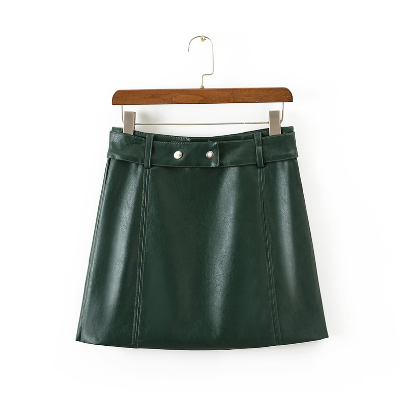 Fashion Olive Pure Color Decorated Simple Skirt,Skirts