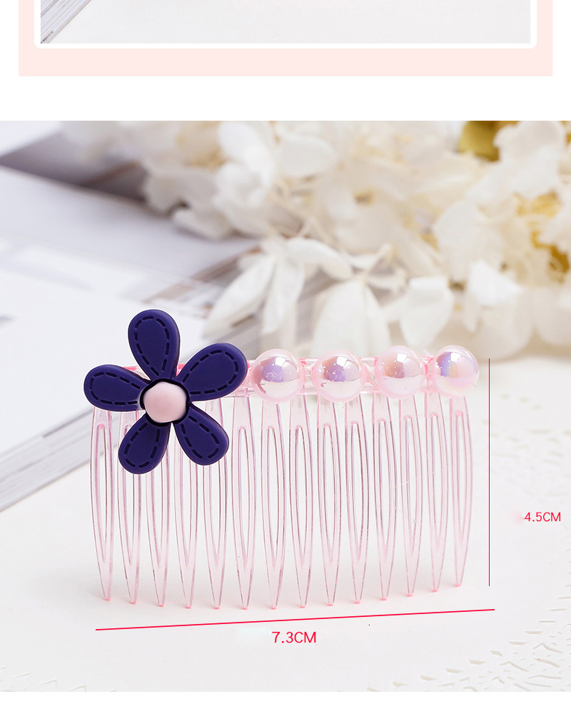 Fashion Dark Purple Pearls&flower Decorated Hair Comb,Kids Accessories