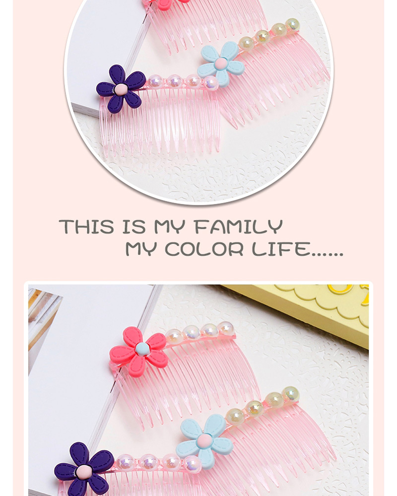 Fashion Plum Red Pearls&flower Decorated Hair Comb,Kids Accessories