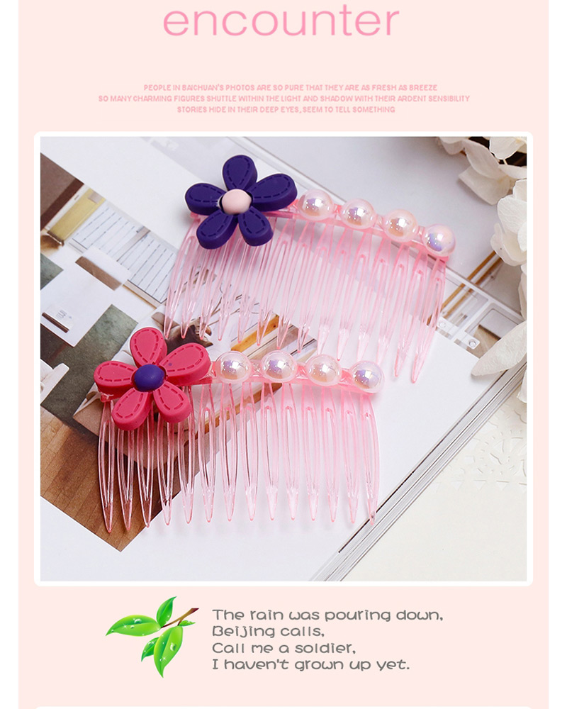 Fashion Plum Red Pearls&flower Decorated Hair Comb,Kids Accessories