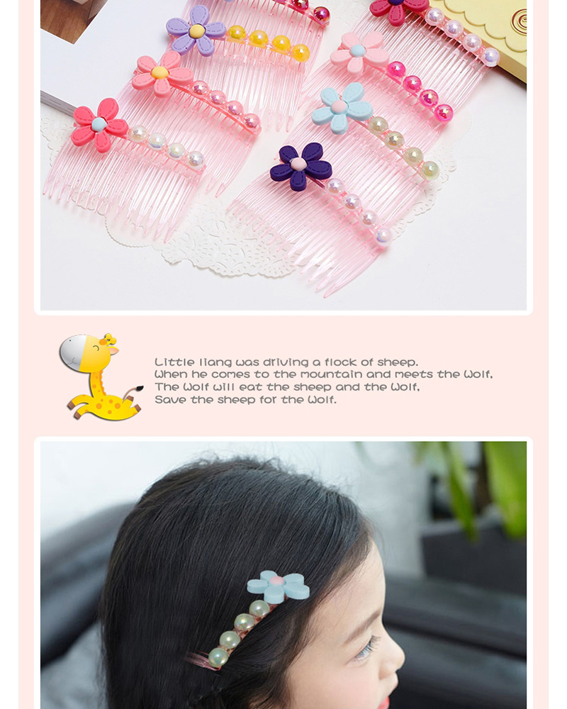 Fashion Purple Pearls&flower Decorated Hair Comb,Kids Accessories