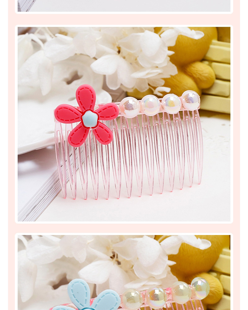 Fashion Pink Pearls&flower Decorated Hair Comb,Kids Accessories