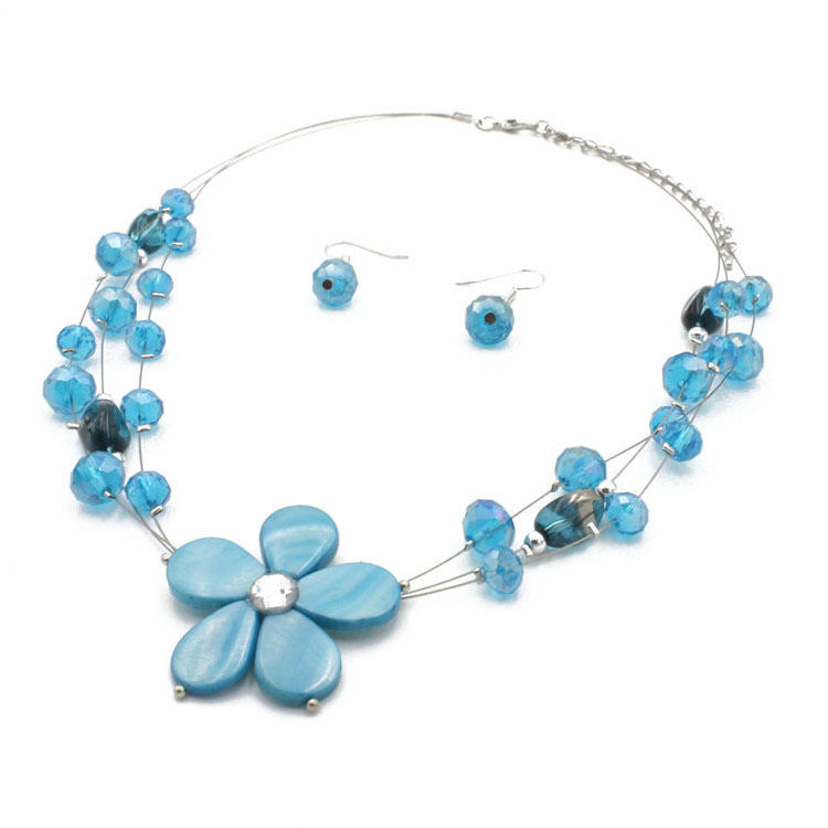 Fashion Blue Flower Decorated Multi-layer Jewelry Sets,Jewelry Sets