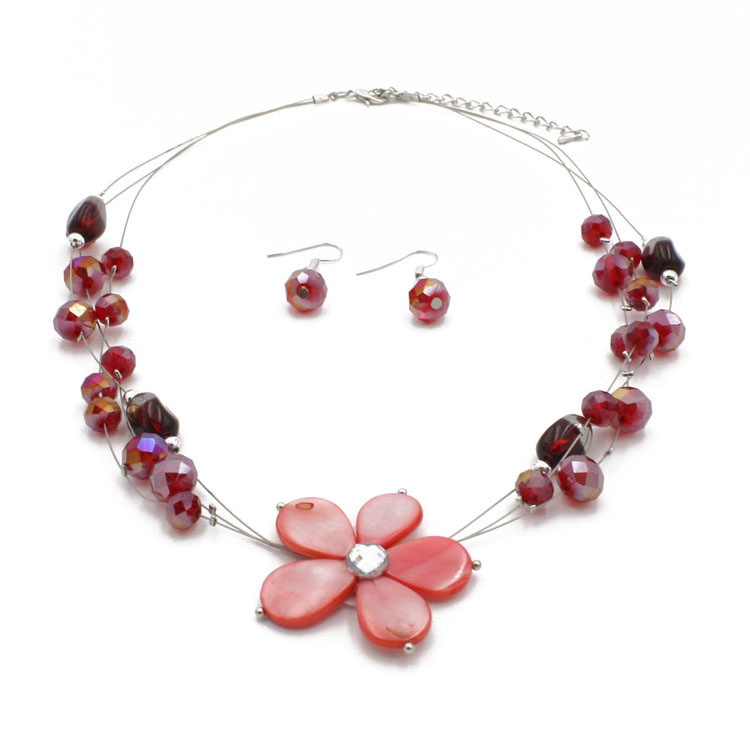 Fashion Red Flower Decorated Multi-layer Jewelry Sets,Jewelry Sets